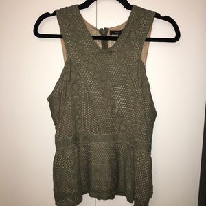 BCBG MaxAzria Hanne Lace Peplum Top (M)